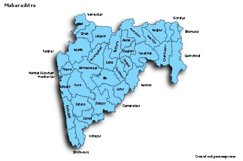 Mapas de muestra para Maharashtra (azul,sombrío)