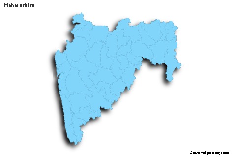 Mapas de muestra para Maharashtra (azul,contorno,sombrío)