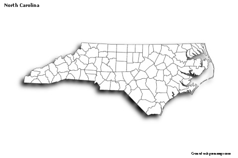 Mapas de muestra para Carolina del Norte (blanco-negro,sombrío)
