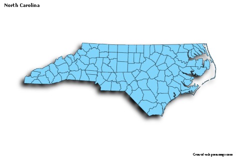 Mapas de muestra para Carolina del Norte (azul,sombrío)