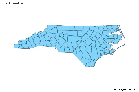 Mapas de muestra para Carolina del Norte (azul)