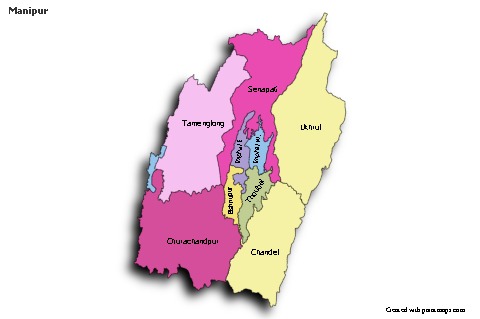 Manipur için Örnek Haritalar (renkli,gölgeli)