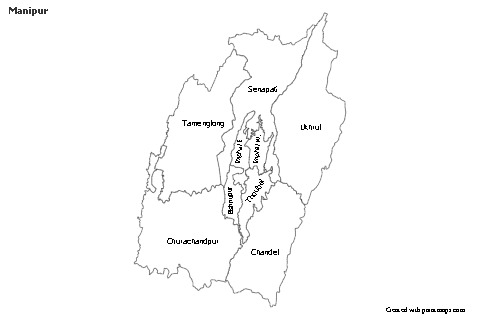 Manipur için Örnek Haritalar (siyah-beyaz)