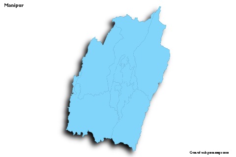 Manipur için Örnek Haritalar (mavi,anahat,gölgeli)