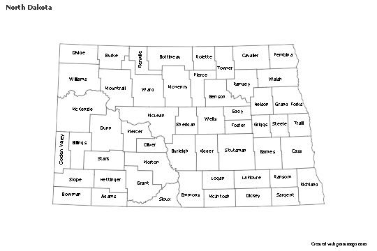 Sample Maps for North Dakota (black-white)