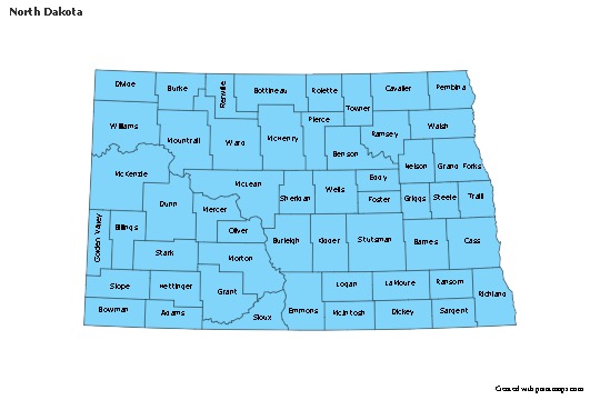 Sample Maps for North Dakota (blue)