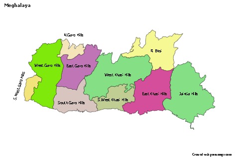 Meghalaya için Örnek Haritalar (renkli)