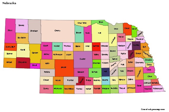 Sample Maps for Nebraska (colored)