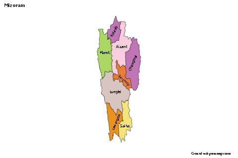 Mizoram için Örnek Haritalar (renkli)