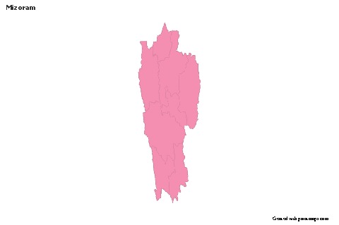 Mizoram için Örnek Haritalar (pembe,anahat)