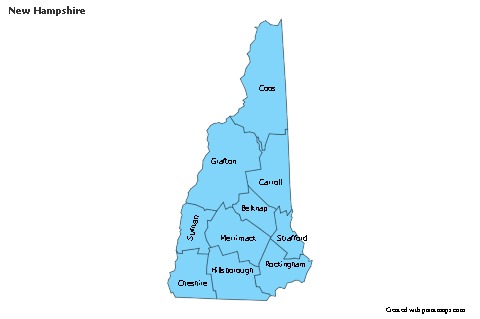 Mapas de muestra para New Hampshire (azul)