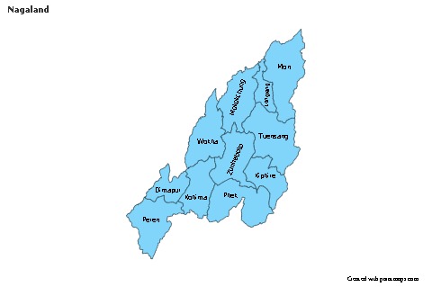 Nagaland için Örnek Haritalar (mavi)