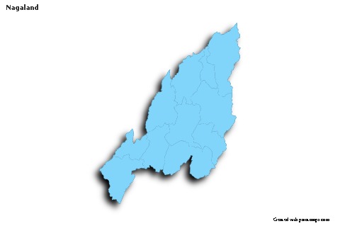 Nagaland için Örnek Haritalar (mavi,anahat,gölgeli)