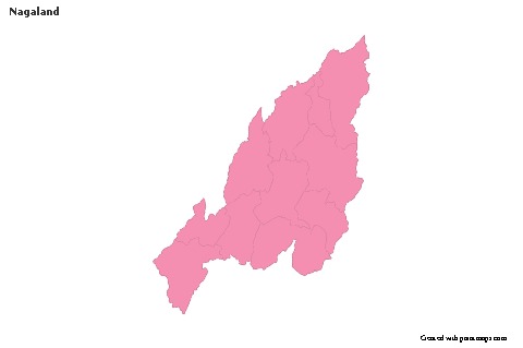 Nagaland için Örnek Haritalar (pembe,anahat)