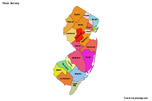 Sample Maps for New Jersey (colored)