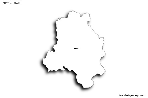 NCT of Delhi için Örnek Haritalar (siyah-beyaz,gölgeli)