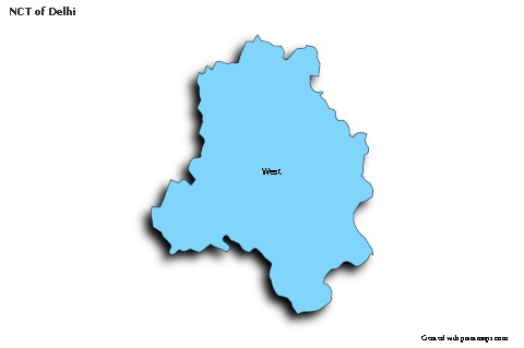 NCT of Delhi için Örnek Haritalar (mavi,gölgeli)
