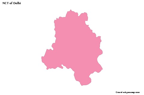 NCT of Delhi için Örnek Haritalar (pembe,anahat)