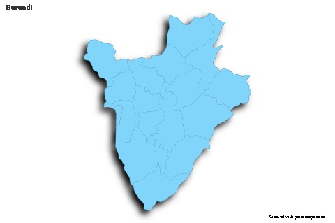 Sample Maps for Burundi (blue,outline,shadowy)