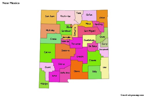 Sample Maps for New Mexico (colored)