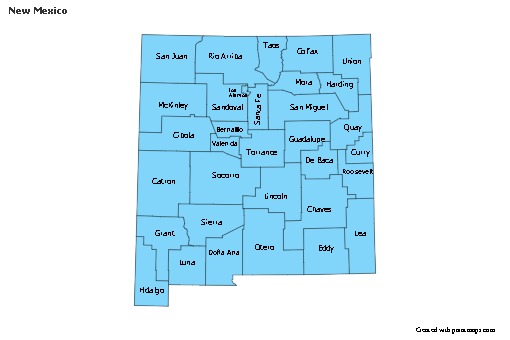 Sample Maps for New Mexico (blue)