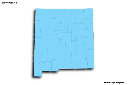 Sample Maps for New Mexico (blue,outline,shadowy)