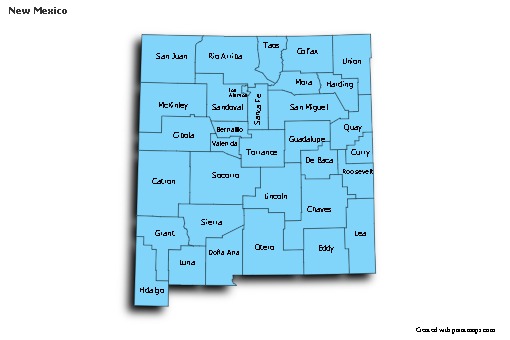 Sample Maps for New Mexico (pink,outline)