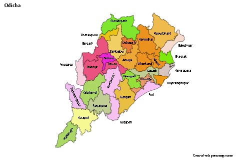 Odisha için Örnek Haritalar (renkli)