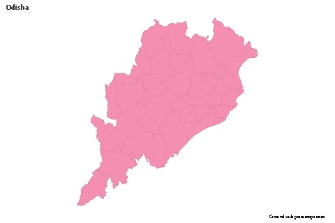 Odisha için Örnek Haritalar (pembe,anahat)