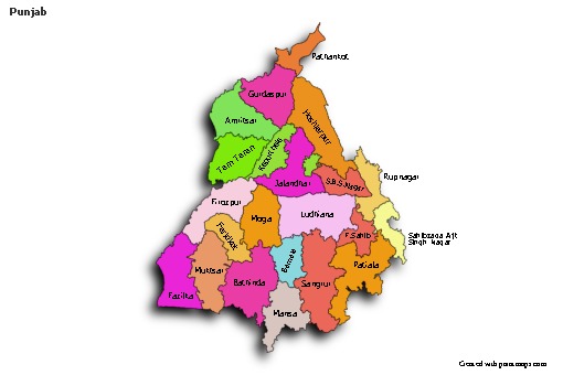 Sample Maps for Punjab (colored,shadowy)