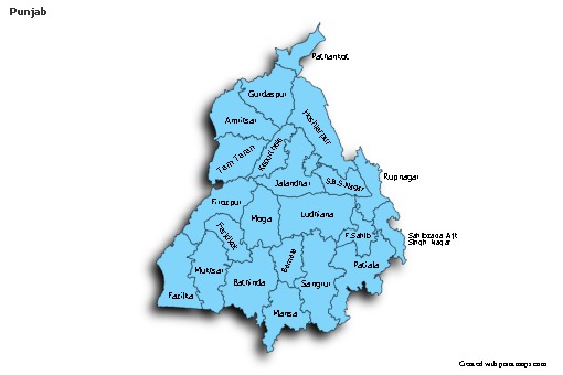 Sample Maps for Punjab (blue,shadowy)