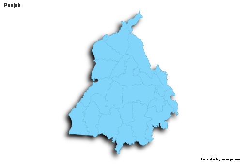 Sample Maps for Punjab (blue,outline,shadowy)