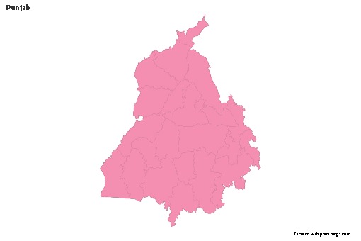 Sample Maps for Punjab (pink,outline)