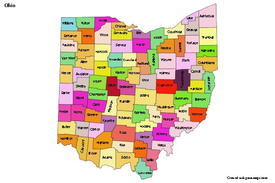 Sample Maps for Ohio (colored)