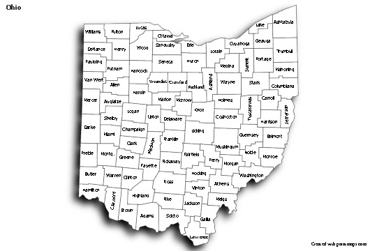 Sample Maps for Ohio (black-white,shadowy)