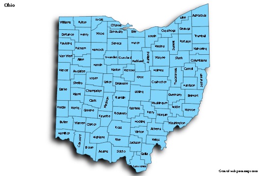 Sample Maps for Ohio (blue,shadowy)