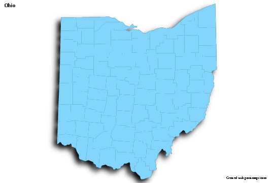 Sample Maps for Ohio (blue,outline,shadowy)
