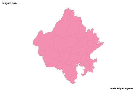 Rajasthan için Örnek Haritalar (pembe,anahat)