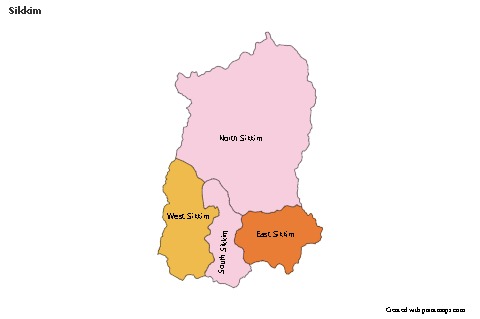 Sikkim için Örnek Haritalar (renkli)