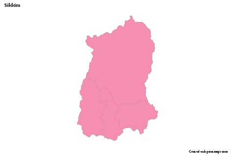 Sikkim için Örnek Haritalar (pembe,anahat)