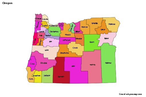 Sample Maps for Oregon (colored)