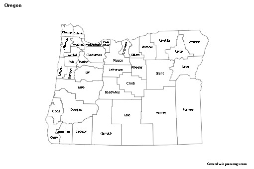 Sample Maps for Oregon (blue,shadowy)