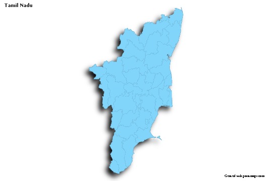 Tamil Nadu için Örnek Haritalar (mavi,anahat,gölgeli)