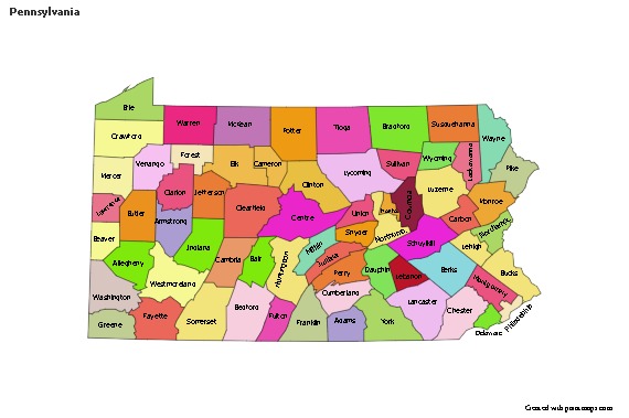 Sample Maps for Pennsylvania (colored)
