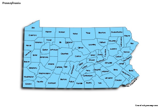 Sample Maps for Pennsylvania (blue,shadowy)