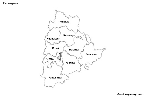 Telangana için Örnek Haritalar (siyah-beyaz)