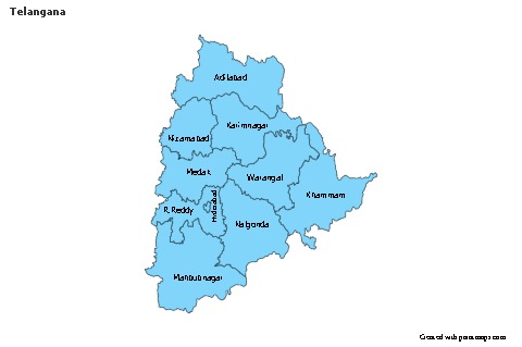 Telangana için Örnek Haritalar (mavi)