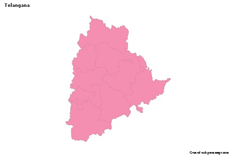 Telangana için Örnek Haritalar (pembe,anahat)
