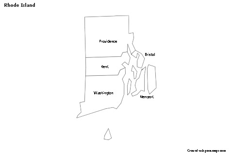 Contoh Peta untuk Rhode Island (hitam-putih)
