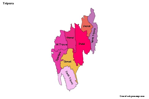 Tripura için Örnek Haritalar (renkli)